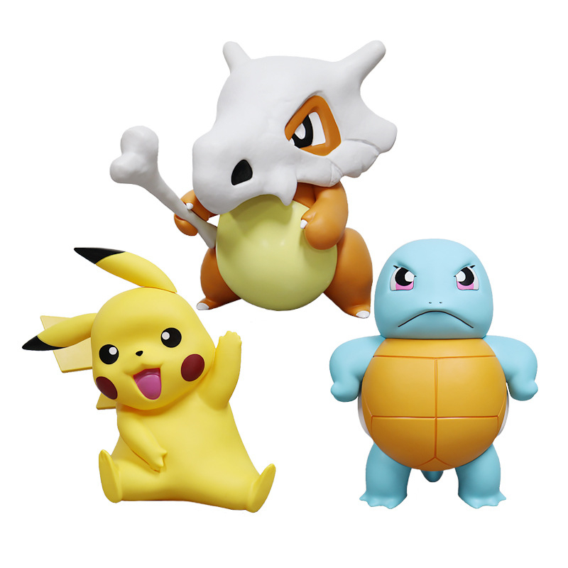 34-44 ซม.ญี่ปุ่นอะนิเมะ Pikachu Squirtle Cubone Marow รูปปั้นใหญ่คอลเลกชัน PVC Action Figures ตุ๊กตาของเล่นเด็กของขวัญ