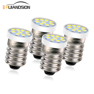 Ruiansion หลอดไฟ E10 LED 2016 9 ชิปเซ็ต 3V 4.5V 6V 12V 24V สีขาวอบอุ่น สําหรับตั้งแคมป์