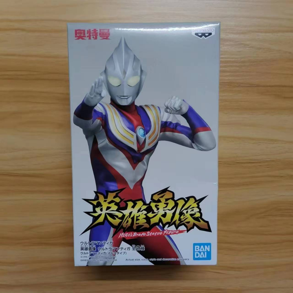 Bandai Hero Status Ultraman Tiga โมเดลฟิกเกอร์ PVC ของเล่นสําหรับเด็กผู้ชาย