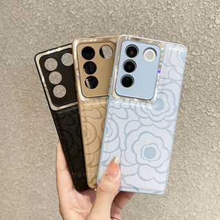 เคสโทรศัพท์มือถือหนังแข็ง ลายดอกคามิเลีย สําหรับ Vivo V29 V27 V27e V25 Pro V27Pro 5G