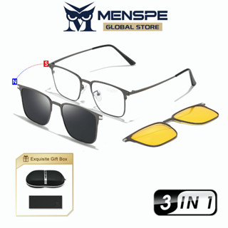 MENSPE  3 In 1 แว่นตากันแดด เลนส์โพลาไรซ์ เลนส์ ป้องกันรังสียูวี แฟชั่น สําหรับผู้ชาย ผู้หญิง