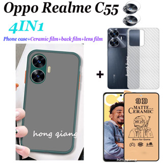 [4IN1] เคสโทรศัพท์มือถือเซรามิค ฟิล์มด้านหลัง ฟิล์มเลนส์ สําหรับ OPPO Realme C55 C35 C30 C30S C21Y C25Y C15 C12 C25 C25S