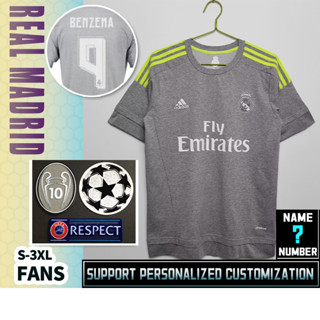 เสื้อยืด ลายฟุตบอล Real Madrid Away 2015-16 [Vintage] ไซซ์ S-2XL คุณภาพสูง