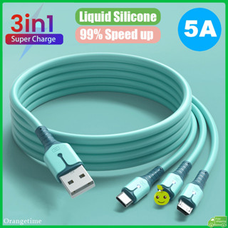 【จัดส่งรวดเร็ว】สายชาร์จโทรศัพท์ Android Micro Usb i Type C 3 in 1 Usb 5A พร้อมสายไฟ Led