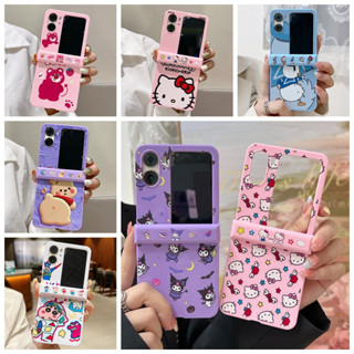 เคสโทรศัพท์มือถือ PC พับได้ กันกระแทก ลายการ์ตูนแมว KT Cat Kulomi สีแคนดี้ สําหรับ OPPO Find N2 Flip 5G