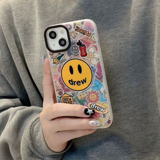 เคสโทรศัพท์มือถือแบบแข็ง ลายการ์ตูนโลโก้หน้ายิ้มน่ารัก สําหรับ Iphone 14 14pro 14promax 13 13pro 13promax 12 12pro 12promax 11 11promax x xs xr xsmax 7plus