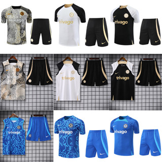 เสื้อกีฬาแขนสั้น ลายทีมชาติฟุตบอล Chelsea 23-24 [Fan Edition] ไซซ์ S-2XL คุณภาพสูง