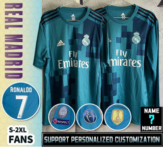 Madrid Second Away Game 17-18 [Vintage Edition] เสื้อยืดแขนสั้น ลายฟุตบอล คุณภาพสูง ไซซ์ S-2XL