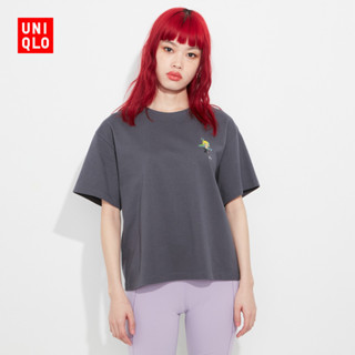 Uniqlo ใหม่ เสื้อยืดแขนสั้น พิมพ์ลาย สําหรับผู้ชาย และผู้หญิง 459529