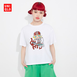 Uniqlo ใหม่ เสื้อยืดแขนสั้น พิมพ์ลาย สําหรับผู้ชาย และผู้หญิง 459529