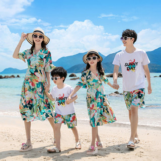 เสื้อยืดแขนสั้น พิมพ์ลาย Mom And Me Terno Man สไตล์เกาหลี เหมาะกับเดินชายหาด สําหรับผู้ชาย และผู้หญิง ไซซ์ S - 4XL