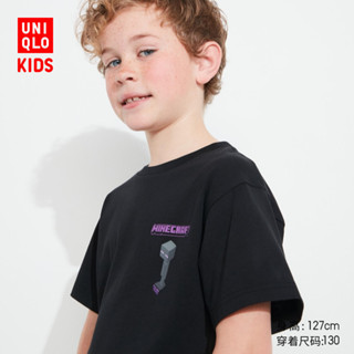 Uniqlo เสื้อยืดแขนสั้น พิมพ์ลาย MINECRAFT สําหรับเด็กผู้ชาย และเด็กผู้หญิง (UT) (23) 457838