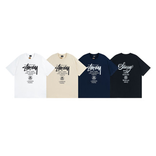 Stussy เสื้อยืดแขนสั้น คอกลม ผ้าฝ้าย พิมพ์ลายตัวอักษร พลัสไซซ์ แฟชั่นฤดูร้อน สําหรับคู่รัก