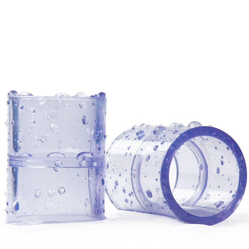 1pc 63-110 มม.สีฟ้าโปร่งใส PVC ข้อต่อท่อ PVC Joint Thicken Aquarium อุปกรณ์ถังปลา PVC ตัวเชื่อมต่อตรง
