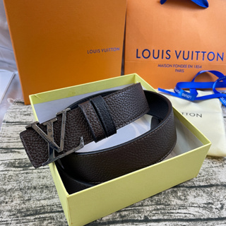 Louis Vuitton เข็มขัดหนัง pu หัวเข็มขัดเลเซอร์ สําหรับผู้ชาย