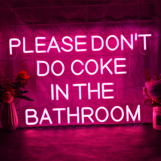 ป้ายไฟนีออน LED ลาย Please Dont Do Coke in The Toilet ขนาด 18x12 นิ้ว สําหรับตกแต่งผนังห้องน้ํา บาร์ บ้าน