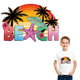 เสื้อยืด มีฮู้ด พิมพ์ลาย Palms Beach Diy patches for clothes