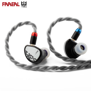 Faaeal TRI i ONE ใหม่ ชุดหูฟังไดนามิก IEM แบบมีสาย พร้อมกรอบหมาป่า สีเงินบริสุทธิ์