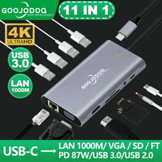 ราคาGOOJODOQ ฮับ USB Type-C Hdmi-เข้ากันได้กับ 4K VGA Rj45 Lan Ethernet SD Tf USB-C 3.0Type-C 3.5 มม. แจ็คเสียง สําหรับ Macbook Pro OTG