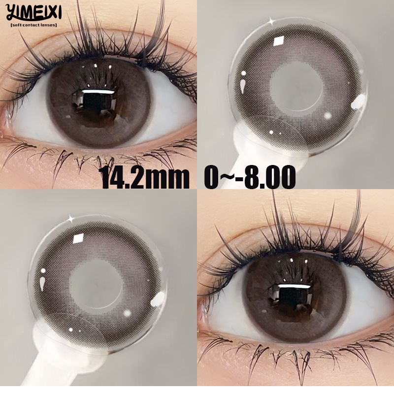Yimeixi คอนแทคเลนส์ สีชมพู สีน้ําตาล ขนาดเล็ก 14.2 มม. 6 เดือน 0~-8.00 สําหรับนักเรียน ผู้หญิง 2 ชิ้น 1 คู่ WT:40% คอนแทคเลนส์คุณภาพสูงสะดวกสบายเป็นธรรมชาติ