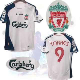 เสื้อกีฬาแขนสั้น ลายทีมชาติฟุตบอล Liverpool Jersey Championship Edition 0607 0608 ชุดเยือน สไตล์เรโทร 9 ทอร์เรส