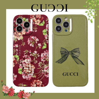 เคสโทรศัพท์มือถือนิ่ม ลายการ์ตูน GG ดอกไม้ สีเขียว สีแดง แฟชั่น สําหรับ iPhone14 14pro 14promax iPhone13 13pro 13promax iPhone12 12pro 12promax iPhone11 11promax x xs xr xsmax