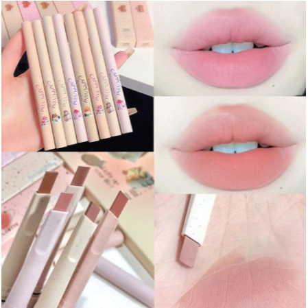 ดินสอเขียนขอบปาก ลิปสติก ลิปไลเนอร์ เนื้อแมตต์กํามะหยี่ ติดทนนาน 5 สี กันน้ํา เรียบเนียน ไม่ติดถ้วย ลิปทินท์ ลิปไลเนอร์มืออาชีพ ดินสอเขียนข