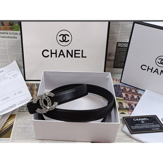 Chanel Double c เข็มขัดหนังวัวแท้ แฟชั่นสําหรับผู้หญิง