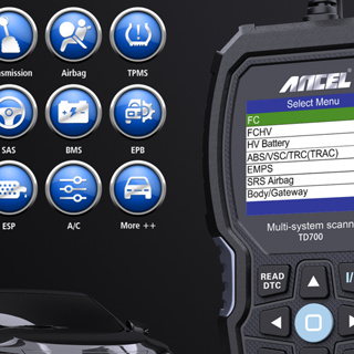 Ancel TD700 OBD2 เครื่องสแกนเนอร์วินิจฉัยระบบทั้งหมด 11+ รีเซ็ตส่งสัญญาณ TPMS ABS เครื่องมือสแกนวินิจฉัยรถยนต์ สําหรับ Toyota