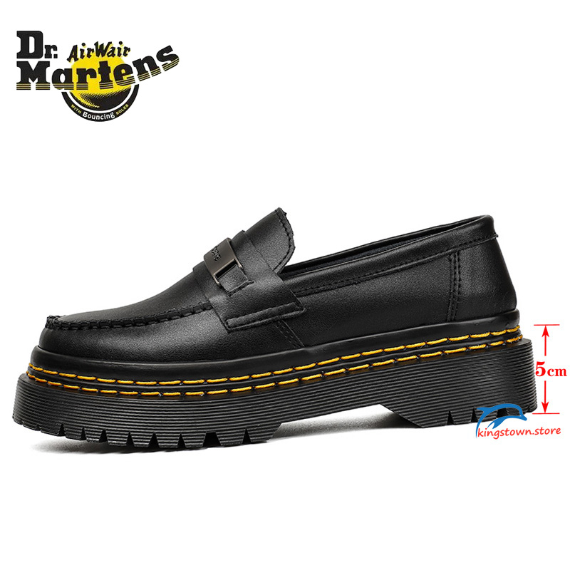 ดร. Martens รองเท้าโลฟเฟอร์ผู้ชายผู้หญิงมาร์ตินหนังเพิ่มความสูง 5 ซม. ลิฟท์ขนาดบวก 35-45