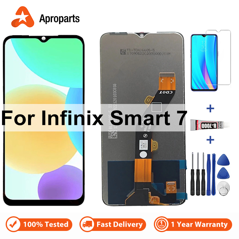 จอแสดงผล LCD สําหรับ Infinix Smart 7 Smart7 HD Plus X6515 X6515 X6516 X6517 Touch Screen Digitizer A