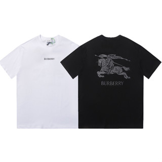 เสื้อยืดแขนสั้น ผ้าฝ้ายแท้ พิมพ์ลายม้าคู่ คุณภาพสูง เข้ากับทุกการแต่งกาย แฟชั่นสําหรับผู้หญิง และผู้ชาย 240 กรัม