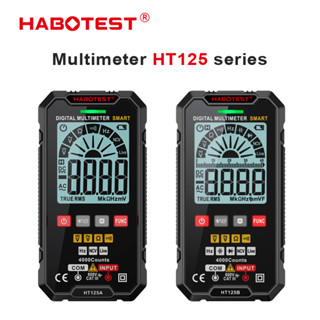 Habotest HT125 มัลติมิเตอร์ดิจิทัลอัจฉริยะ 600V AC DC โวลต์มิเตอร์ 4000 นับ True RMS NCV มิเตอร์แรงดันไฟฟ้า พร้อมไฟฉาย LED