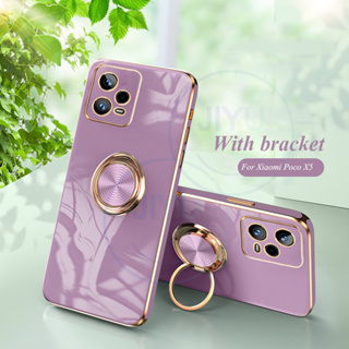 เคสโทรศัพท์มือถือ ซิลิโคนนุ่ม พร้อมแหวนขาตั้ง สําหรับ Xiaomi POCO X5 X5 Pro POCO F5 X4 Pro F4 GT C40 M4 Pro X3 NFC Pro