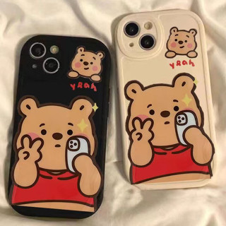 เคส Vivo Y35 Y21 Y16 Y22 Y12i Y17 V23 Y1S Y15s Y33S Y33T Y20i Y12 Y15 Y91 Y21S Y15A Y93 Y20 Y95Y21A Y11 Y31 Y91C Y53s Y21T Y30 Y51 Y01 Y50 Y51A เคสมือถือวีโว่ การ์ตูนแต่งหน้าวินนี่เดอะพูห์ เคสโทรศัพท์มือถือ