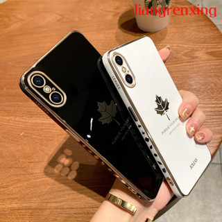 เคสโทรศัพท์มือถือ ซิลิโคนนิ่ม กันกระแทก ลายการ์ตูนใบเมเปิ้ล สําหรับ iphone xs xr xs max DDFY02