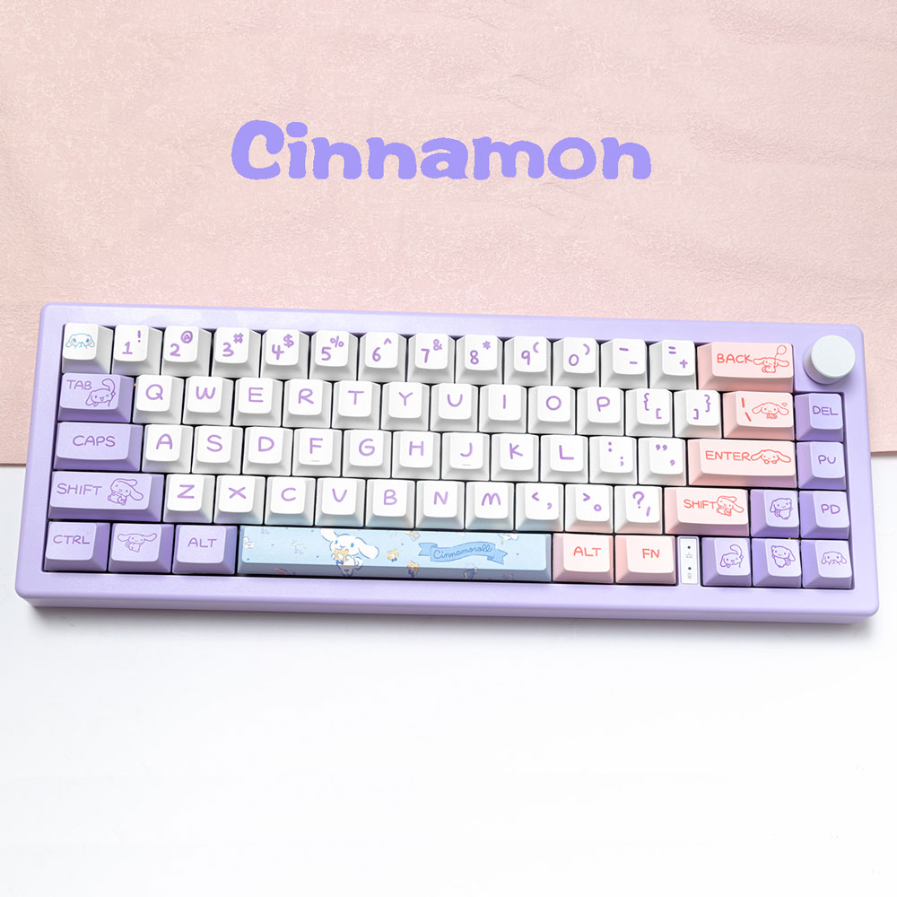 Cinnamon keycaps cherry  profile Dye-Sublimation PBT keycap 141keys for MX Switch Mechanical Keyboar