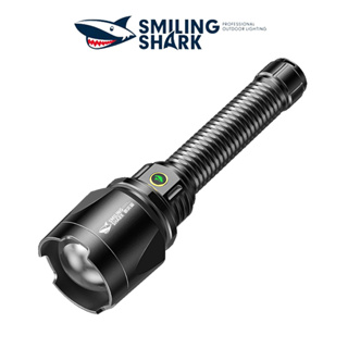 Smiling Shark ไฟฉาย Led M90 12000LM สว่างมาก ไฟฉาย ชาร์จ USB กันน้ํา ซูมได้ สําหรับเดินป่า ตกปลา กลางแจ้งโคมไฟแสงสว่าง