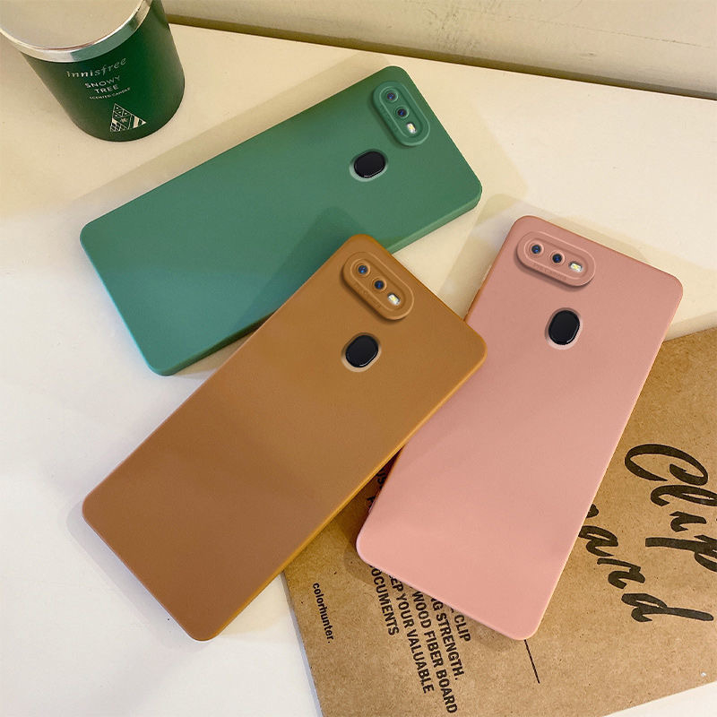 Oppo A5S A7 A12 F9 Pro R15 A83 A59 C1 C2 สี่เหลี่ยม กันชน ป้องกันกล้อง นิ่ม TPU บาง เคส