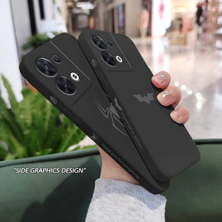 เคสโทรศัพท์มือถือ ซิลิโคน ลายแมงมุม ค้างคาว มีลายด้านข้าง สําหรับ OPPO Reno 8Z 8 Pro 8T T Z 7Z 6 5 5G 4G