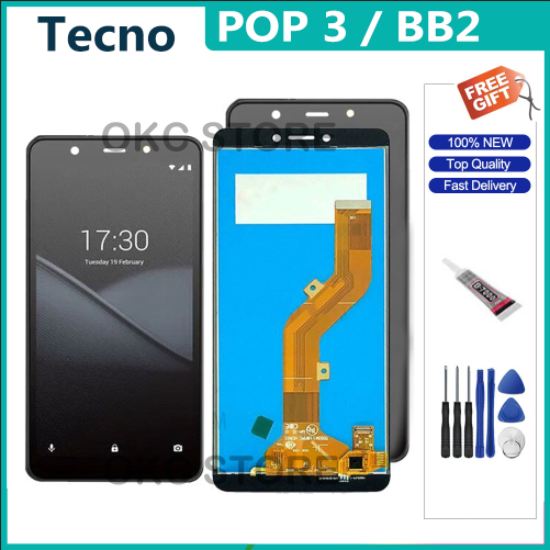 LCD สําหรับ Tecno POP 3 BB2 จอแสดงผล LCD Touch Screen Digitizer POP 3 PLUS BB4 อะไหล่ทดแทน LCD