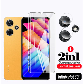 2 in 1 ฟิล์มกระจกนิรภัยกันรอยหน้าจอ 3D HD สําหรับกล้อง Infinix Hot 30i Infinix Hot 30