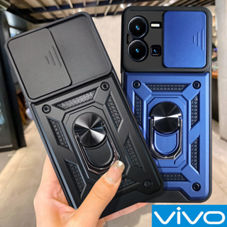 เคสมือถือ แบบแข็ง พร้อมขาตั้ง โลหะ กันกระแทก สําหรับ Vivo Y16 Y35 Y55 Y77 Y76 Y11 Y12 Y15 Y17 Y20 Y20S Y33S Y21 Y15A Y15S V25E V27E