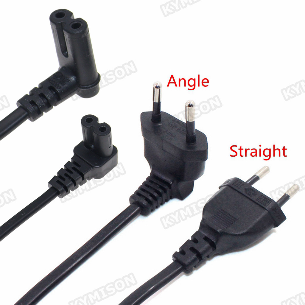 C7 90 องศามุม AC สายไฟสําหรับ Samsung Philips Sony LED TV EU Schuko CEE7/16 ถึง IEC C7 สายไฟอะแดปเตอ