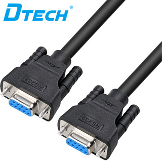 Dtech RS232 สายเคเบิลอนุกรม DB9 ตัวเมีย เป็นตัวเมีย สําหรับสื่อสารข้อมูล 1.5 2 3 5 ม. สีดํา