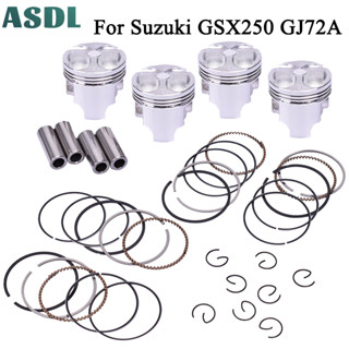 Asdl ชุดแหวนกระบอกลูกสูบ STD 49 มม. 49.25 มม. 49.5 มม. 49.75 มม. 50 มม. Pin 14 มม. สําหรับเครื่องยนต์เบนซิน SUZUKI GSX250 GJ72A GSXR250 GJ73A GSF250 GJ74A 72A 73A 74A 4 ชุด