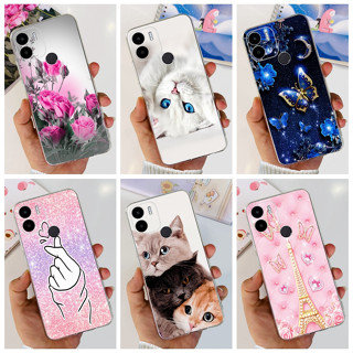 เคสโทรศัพท์ซิลิโคน TPU แบบนิ่ม ลายดอกไม้ ผีเสื้อ และแมว สําหรับ Xiaomi Redmi A2+ A2 RedmiA2 Plus 2023