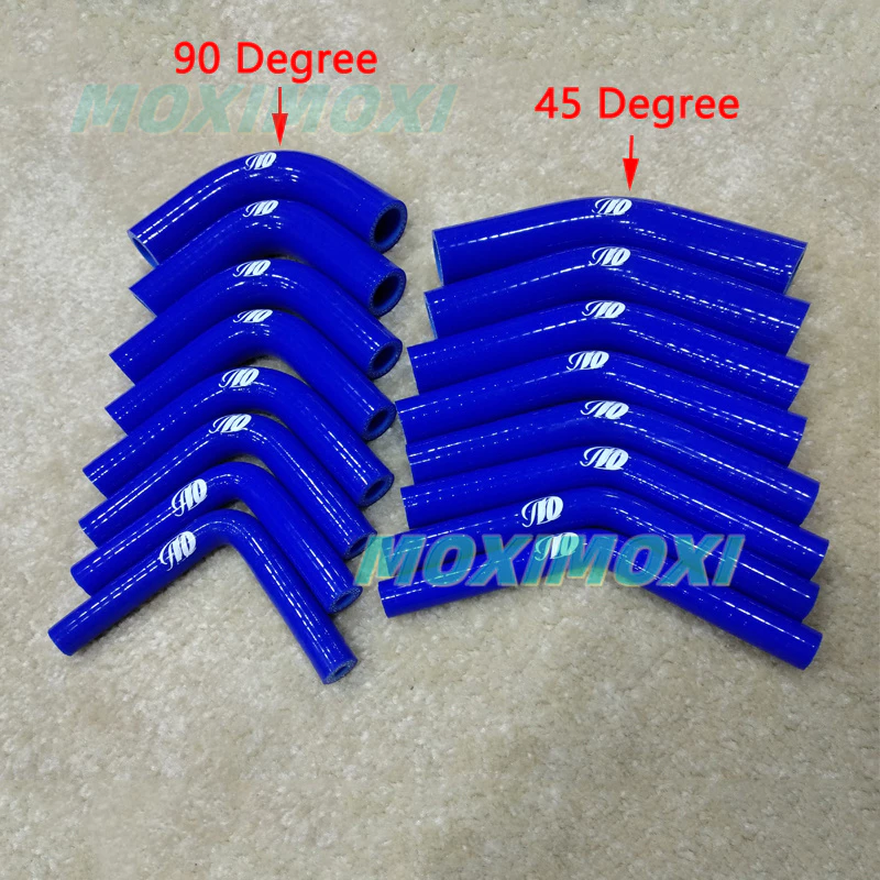 Blue Sac 45/90 องศาซิลิโคนท่อข้อศอกลดท่ออะแดปเตอร์ 6/8/10/12/14/16/20/22 มม./25 มม./30 มม.