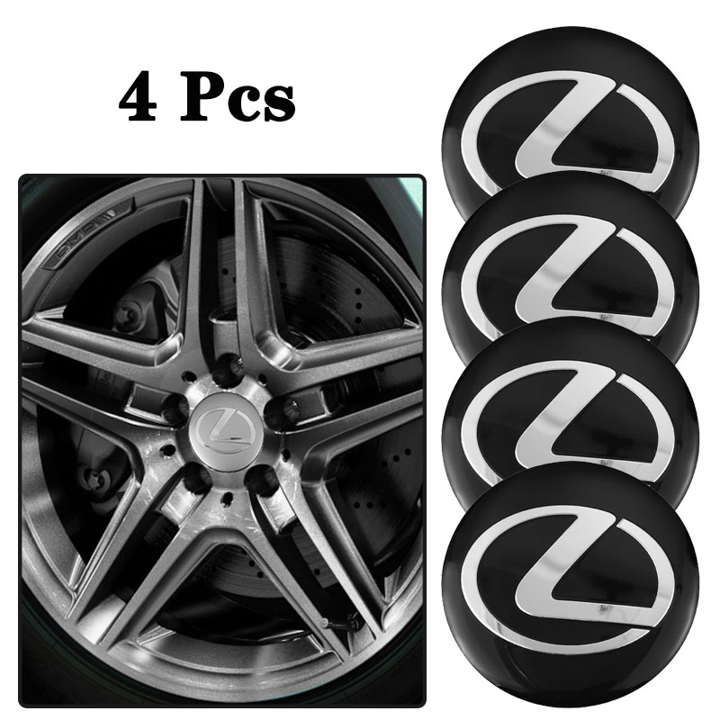 4 ชิ้น 56 มิลลิเมตรสัญลักษณ์รถศูนย์ล้อ Hub Caps สติกเกอร์สําหรับ Lexus GX460 Ct200h IS250 ES 220D IS