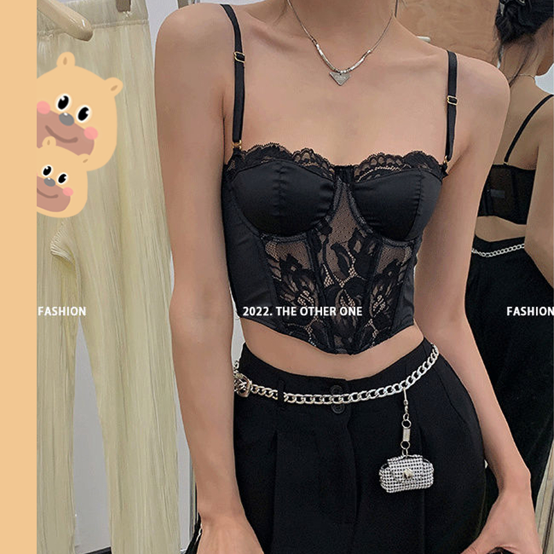 bearbraชุดคอร์เซ็ท แต่งลูกไม้ สวมใส่สบาย ขนาดใหญ่ สีขาว สไตล์ฝรั่งเศส สําหรับผู้หญิง